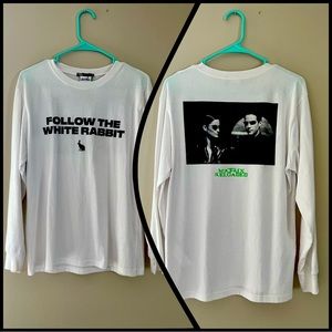 RARE Sz S Zara Matrix Follow the White a rabbit Long-sleeved Tee